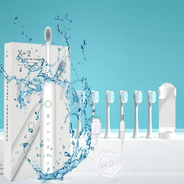 Limited Time Only! 6-Speed Timer Toothbrush - with 6 Brush Heads, IPX7 Waterproof, for Effective Teeth Cleaning