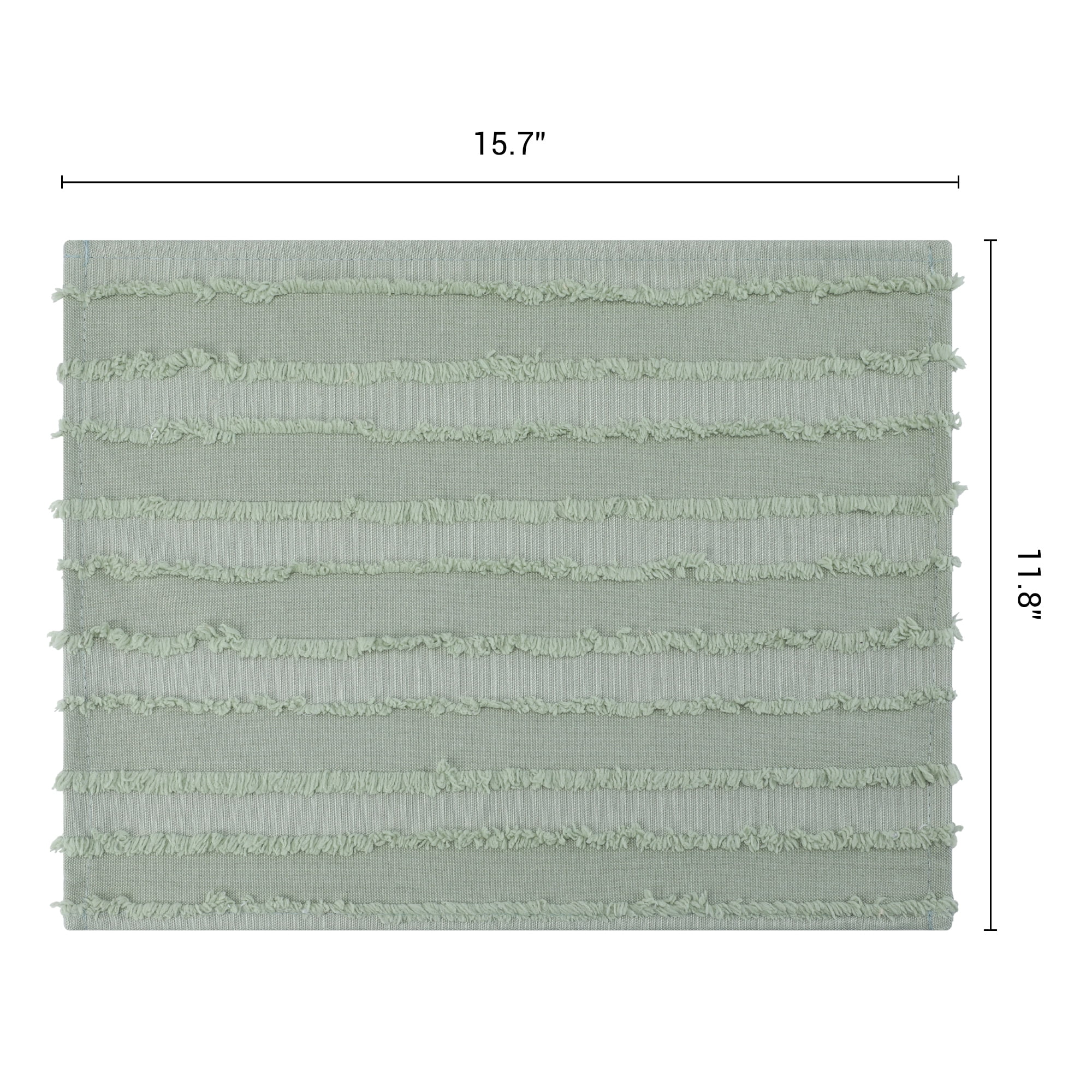 Unique Bargains Rustic Placemats Set of 4 Rectangular Cotton Blend Green 15.7x11.8inch
