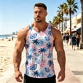 thumbnail image 3 of Beach Tank Tops for Men Summer Casual Crewneck Sleeveless Shirt Hawaii Tropical Vacation Tops, 3 of 5