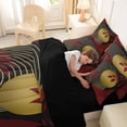 thumbnail image 4 of Castle Fairy Moody Red Leaf Bedding Comforter Set 7-Piece for Adults, Abstract Gold Sun King Bedding Sets for Modern Room, Red Black Gold,Black Reversible, 4 of 7