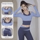 thumbnail image 4 of Conjunto de dos piezas de ropa deportiva ajustada de secado rápido para mujer, para correr, fitness, yoga y manga larga, 4 of 5