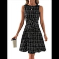 thumbnail image 2 of Vestidos Casuales para Mujer 2025, Minivestidos A Rayas Sin Mangas, Cintura Alta, Corte A. Negro XL, 2 of 10