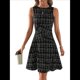 thumbnail image 2 of Vestidos Casuales para Mujer 2025, Minivestidos A Rayas Sin Mangas, Cintura Alta, Corte A. Negro M, 2 of 10
