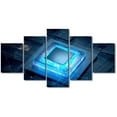 thumbnail image 1 of TISHIRON 5PCS Framed Technology Theme Canvas Wall Art Set,60"x32" Futuristic CPU Technology Digital Wall Canvas Art Decor, 1 of 7