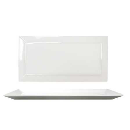 Merid 13.5" x 7" x h:0.75" Rectangular White Porcelain Platter
