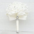 thumbnail image 4 of XmhyTop Ramo de novia de rosas artificiales, ramo de flores moradas para dama de honor con cintas de diamantes, ramos de flores falsas para bodas, compromisos, iglesias, 4 of 5