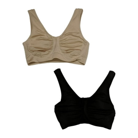 

Rhonda Shear Sz M One Size 2-Pack Moisture-Wicking Underwire Beige Bra 749424 Regular Size