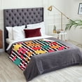 thumbnail image 5 of XMXT Flannel Warm Throw Blanket, Black Striped Leaves Bedroom Decor Blankets for Bed Couch Living Room, 50 x 70 inches, 5 of 9