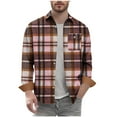 thumbnail image 4 of Yaltungu Mens Shirts Plaid Lapel V Neck Button down Long Sleeve Shirts Loose Casual Comfy Tops TrendyXL, 4 of 5