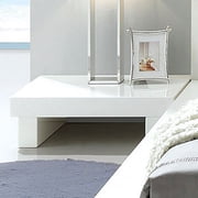 Beautiful Bedroom White Color High Gloss Lacquer Coating Eastern King Size Bed Dresser Mirror Nightstand Lovely 4pc Set Low profile Bedframe