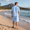 thumbnail image 5 of Men'S 2 Pieces Shirt Set Short Sleeve Button Down Casual Hippie Holiday Beach T-Shirts Shorts Outfits M, 5 of 8