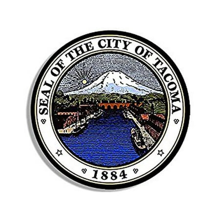 Round City of TACOMA Seal Sticker  Decal washington wash 