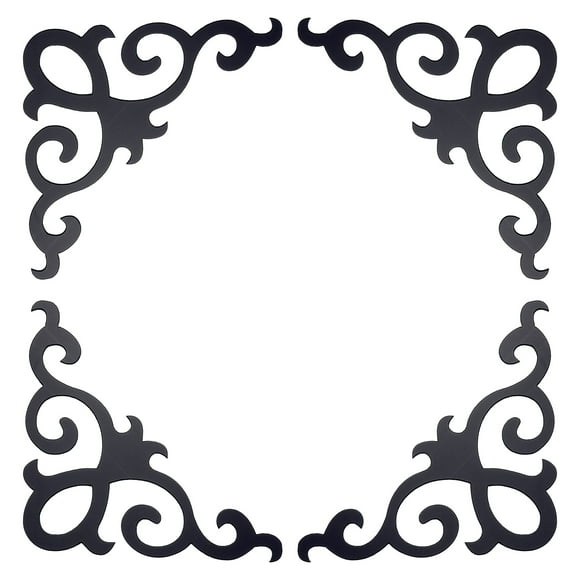 Uxcell 4Pcs Calcomanías de espejo autoadhesivas para el hogar, Negro (15x15cm)