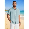 thumbnail image 6 of COOFANDY Men' Button Down Shirts Short Sleeve Casual Shirt Summer Beach Textured Shirts, 6 of 6