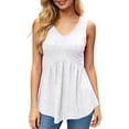 thumbnail image 2 of Tank Tops for Women Summer Flowy Peplum Top Sleeveless V Neck Textured Dressy Casual Tank Top, 2 of 7