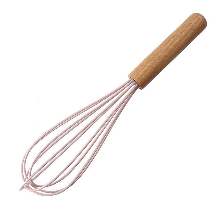 Hariumiu Kitchen 10 Inch Wooden Handle Silicone Whisk Reusable Labor-saving  Egg Beater for Whisking, Beating, Blending Ingredients, Mixing Sauces