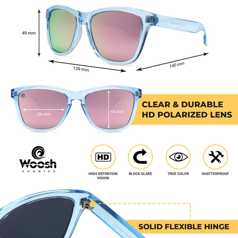 WOOSH Polarized Sunglasses for Men and Women - Lightweight Unisex Sun  Glasses with UV Protection for Driving Fishing, Running, Sports, Beach and