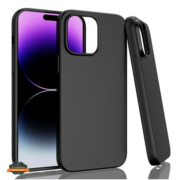 Xpression Cover for Apple iPhone 14 Pro Max (6.7") Ultra Slim Silicone Soft Skin Flexible TPU Gel Rubber Candy Gummy Protective Hybrid Phone Case - Black