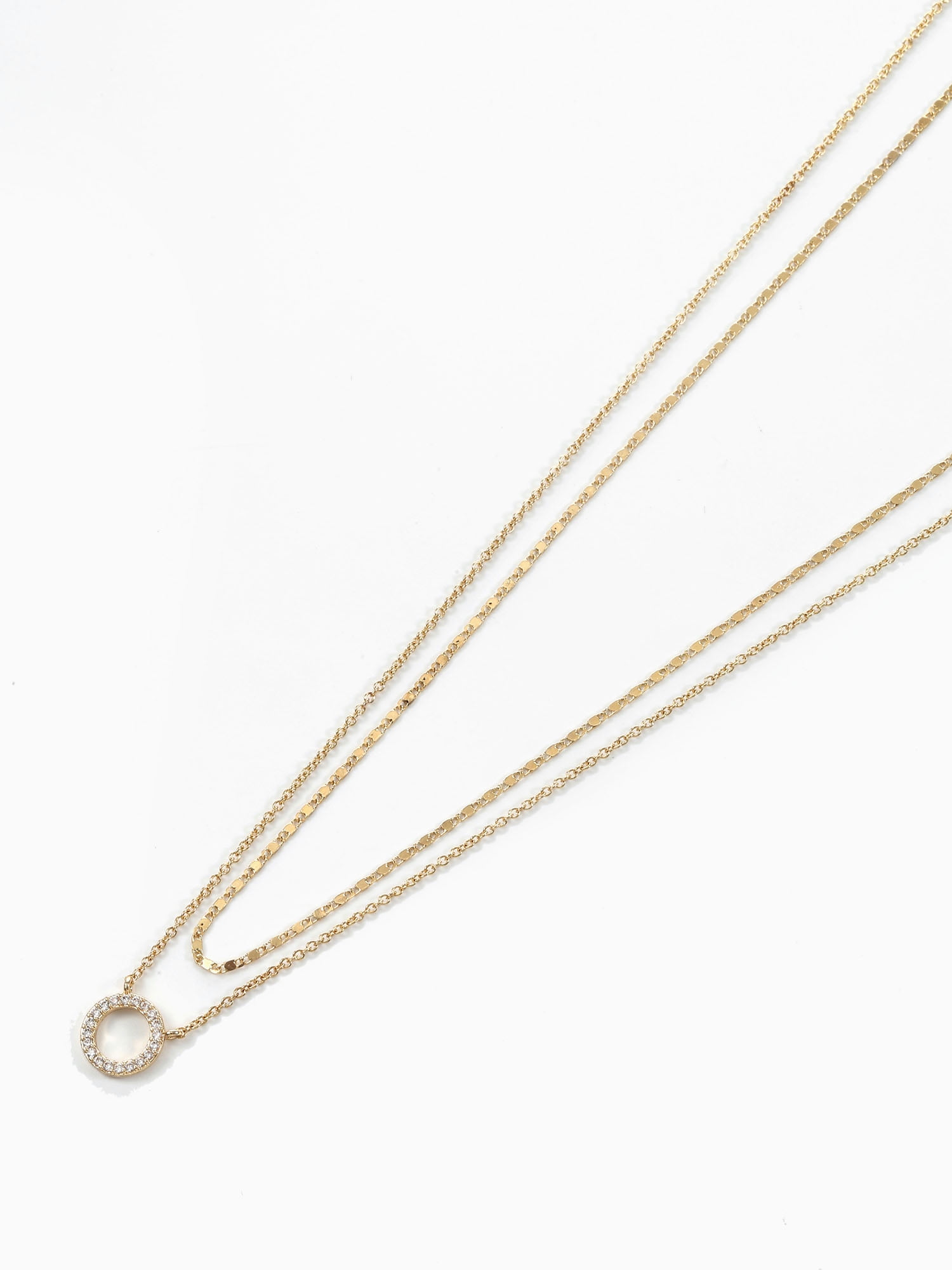 Time and Tru Women's Goldtone Open Circle Necklace Set, 2 Pieces