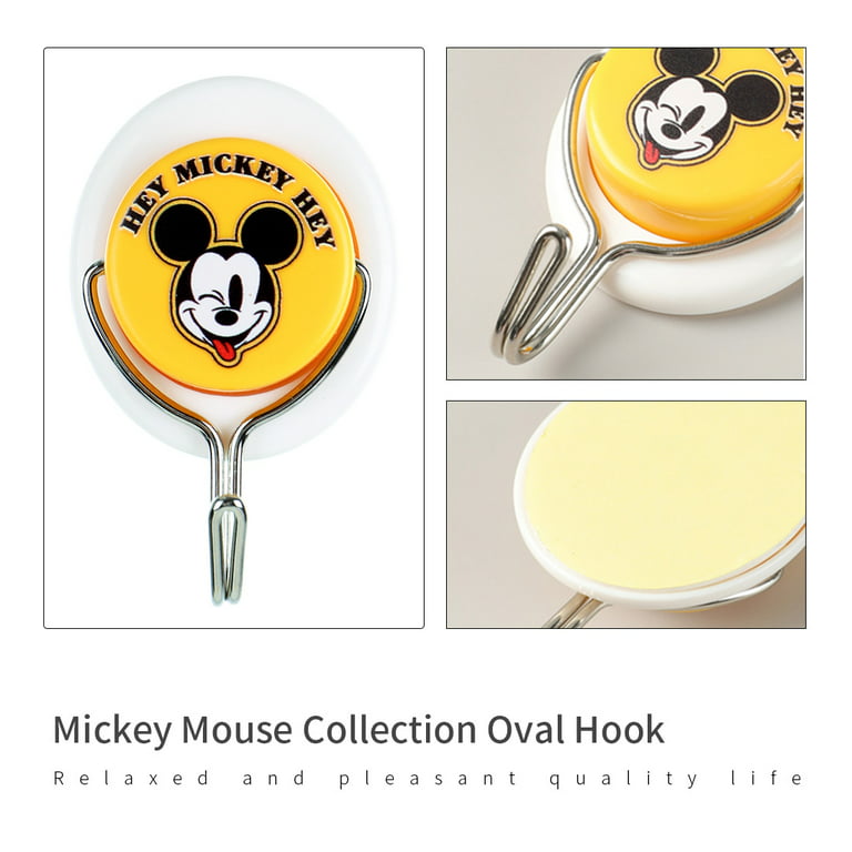 Mickey Mouse Disney Key Hooks,Door Hooks Self-Adhesive Key Holder for Wall Entryway, Kitchen,5 Hook Black Heavty Duty 6lb (MICKEY Mouse)