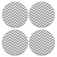 thumbnail image 1 of CARIBOU Round Ceramic Stone Coaster for Drinks Set of 4pcs, Gray Mini Chevron, 1 of 6