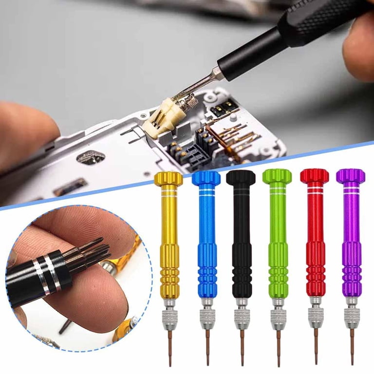 Precision Cells 6-in-1 Precision Screwdriver Cell Phone Repair Tool Multi-Bit Aluminum ...