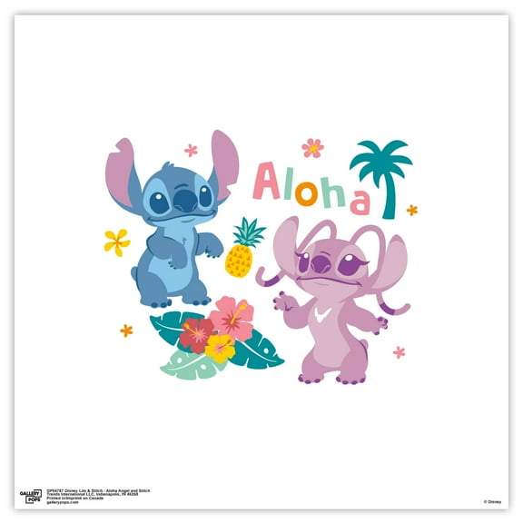 Gallery Pops Disney Lilo & Stitch - Aloha Angel and Stitch Wall Art, Unframed Version, 12" x 12"