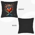 thumbnail image 6 of Set of 2 18x18in Throw Pillow Covers with Whimsical Tree Design Vibrant Orange Heart Intertwined Vines & Colorful Leaves for Couch Bed Car, 6 of 8