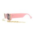 thumbnail image 3 of Rhinestone Tassel Jewel Chain Mod Rectangle Sunglasses Pink Black, 3 of 4