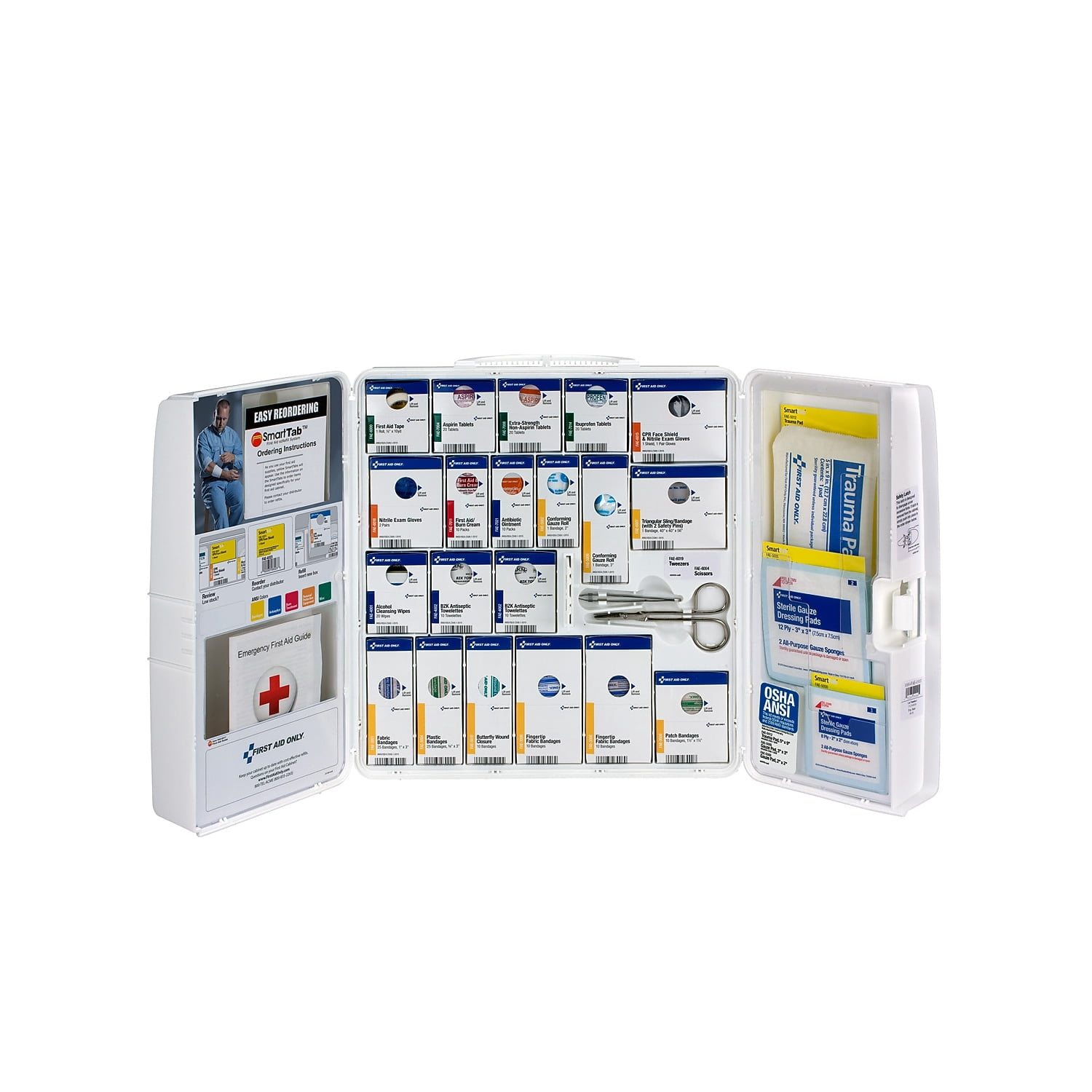 General Business First Aid Kit for 50 People 245 Pieces Plastic Case 1000FAE0103