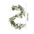thumbnail image 2 of Hiroekza Artificial Flowers Garland with Butterfly 5.9FT Faux Rose Peony Eucalyptus Leaves Rattan Fake Flowers Plastic Home Garden Outdoor Wedding Decorations, 2 of 7