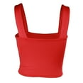 thumbnail image 6 of DHFJKG Women's Sexy Crop Tank Top Square Neck Wide Straps Tight Solid Color Basic Cami Shirts Summer Night Out Club Party Wear Comfortable Tops, 6 of 6