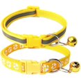 thumbnail image 1 of 2-Pack Empreinte de Pas et Réfléchissant Collier de Chat avec Cloche de Base Chien Chat Boucle Réglable en Polyester Chien Collier Ou Ceintures de Sécurité, 1 of 3