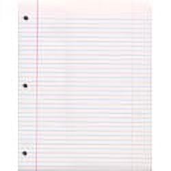 School Smart College Ruled Paper, 5-Hole Punched, 8-1/2 x 11