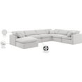 thumbnail image 2 of Meridian Furniture Indulge 193.5" Velvet U-Shaped Modular Sectional in Cream, 2 of 10