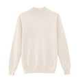 thumbnail image 5 of Women Sweaters Long Sleeve Tops Classic Crew Neck Pullover Sweaters Loose Dressy Casual Basic Clothes Beige L, 5 of 5