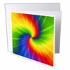 3dRose Rainbow Tie Dye Colorful art, Greeting Cards, 6 x 6 inches, set of 12