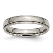 Titanium Grooved and Beaded Edge 4mm Polished Band