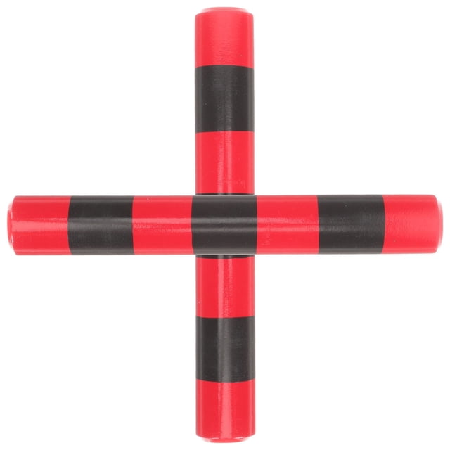 Phenofice 2 Pcs Instrument pour Bébé Bâtons de Rythme en Bois Rayé Rouge pour Amélioration Visuelle et Auditive 7.07x0.98 Po