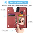 thumbnail image 2 of Samsung Galaxy A11 Wallet Case, Takfox Shockproof PU Leather Case with Card Pockets 3 Cards Slots Cash ID Card Flip Phone Cases Cover Kickstand Magnetic Hard Cases For Galaxy A11 US Version, Wine Red, 2 of 7