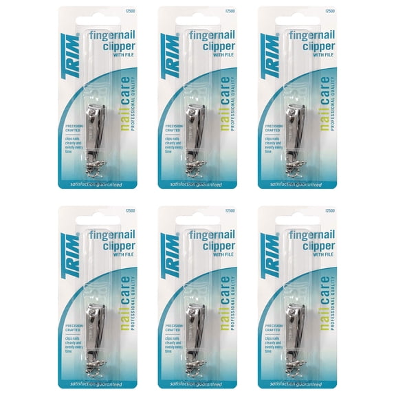 Trim Nailcare Fingernail Steel Clipper with File, Item Number 12500 (Pack of 6) C33