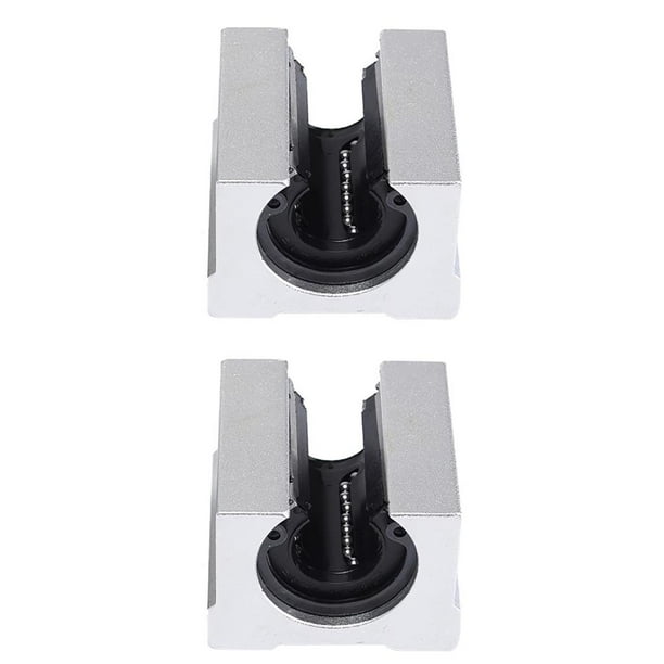 Eigraketly Deslizador lineal de tipo abierto SBR16UU, 2 uds., bloque deslizante de aleación de aluminio plateado, rodamiento lineal, unidad deslizante de Herramientas y ferretería Eigraketly TO004901-00