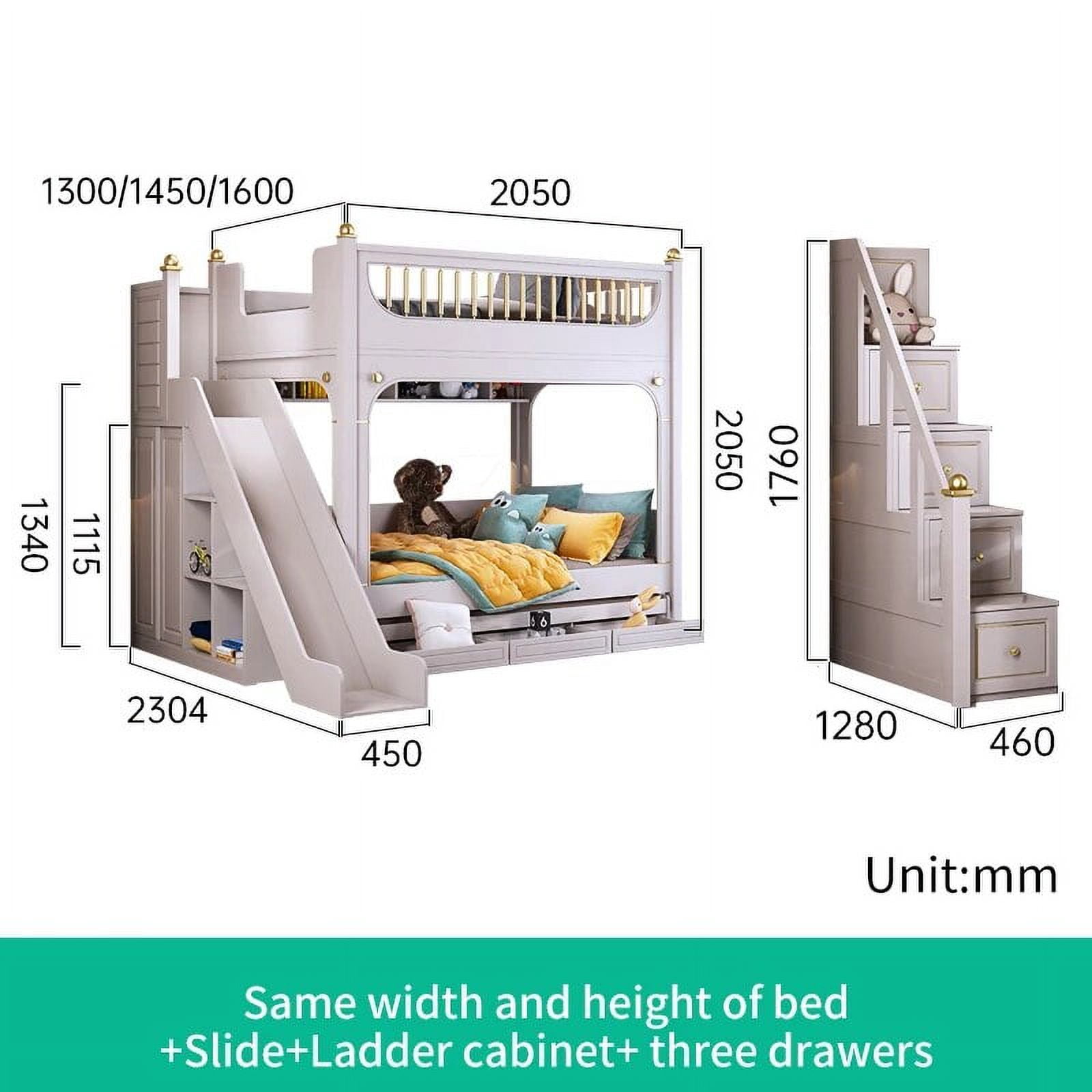 Luxury Multifunctional Kid Bunk Bed With Safety Fence For 5 To 8 Yeas ...