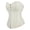 Beige, variant on Women Steampunk Zip Faux Leather Holiday Party Bustiers Corset Top Silver XL