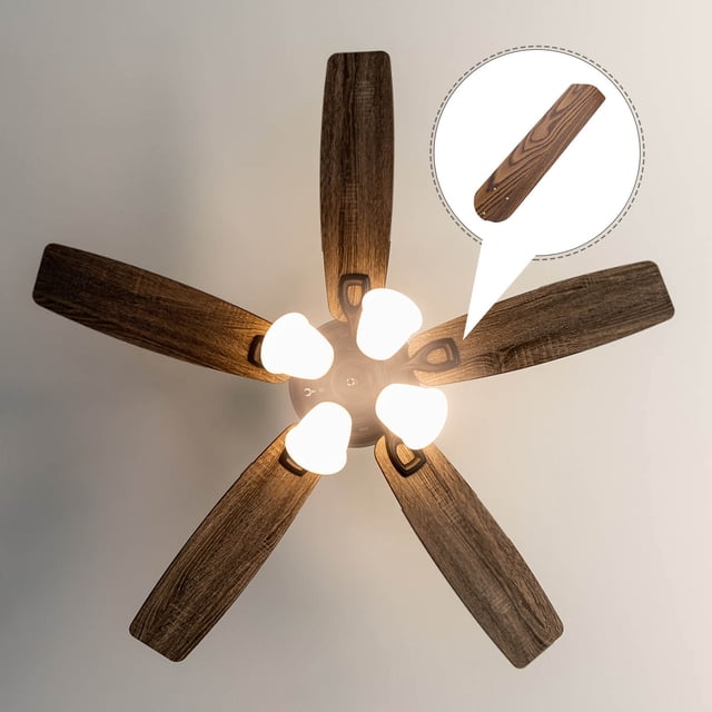 PAMINGONO Wind Leaf Fan Blades Ceiling Fan Blade Plastic Light Brown 1Set for Noise Reduction