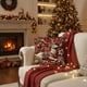 thumbnail image 4 of Seyotauo Red Christmas Pillow Covers 18x18 Farmhouse Christmas Decorations Snowman Wreath Santa Claus Tree Merry Christmas Holly Jolly Winter Holiday Decor Throw Cushion Case for Home Couch, 4 of 6
