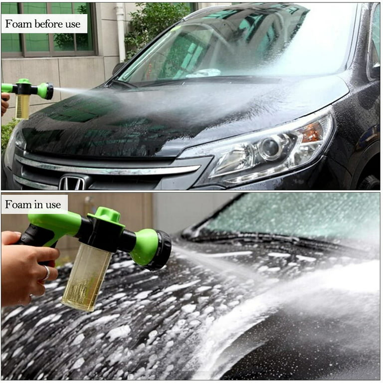 KUNTEC Foam Sprayer Garden Hose Spray Nozzle Car Wash Foam Gun 8 Way Spray Pattern with 100cc Soap Dispenser Bottle Car Washing, Plants Watering and