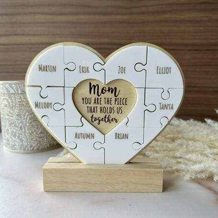 Mother's Day Puzzle Piece Sign, Mothers Day Gift, Personalized Gifts for Mom, Birthday Present, You Are the Piece That Holds us Together