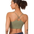thumbnail image 3 of Zenana Women & Plus Cross Back Padded Seamless Bralette Sports Bras with Adjustable Strap, 3 of 5