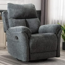 ANJ Swivel Rocker Recliner Chair, Manual Fabric Glider Nursery Recliner Chair, Single Rocking Modern Sofa Home Theater Seating for Living Room, Nursery (Dark Gray)